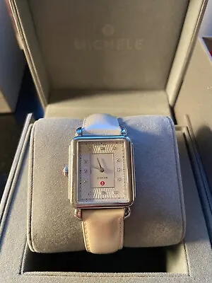 PRE OWNED  Michele Deco II Diamond Watch  With Off White Pearlized Leather Band • $475