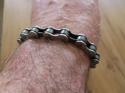 Bike Chain Bracelet Handmade Stainless Steel Biker Motorcycle HD Gray 3 Sizes • $13.88