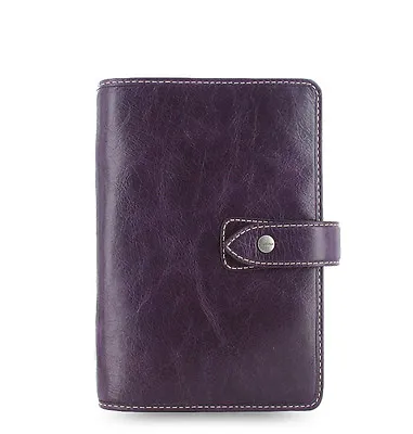 Filofax Personal Size Malden Organiser Planner Diary Book Purple Leather 025850 • $189.98