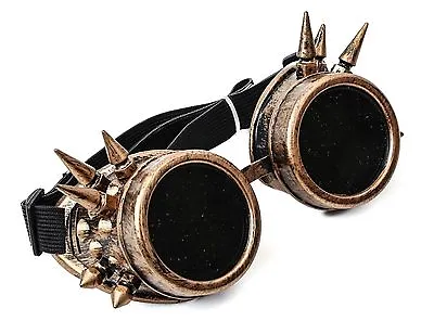 Antique Copper Steampunk Chrome Motorcycle Flying Goggles Vintage Pilot Biker  • $12.99