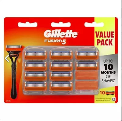 $27.95 • Buy Gillette Fusion 5 Razor Orange Blades 10 Pack  Made In Germany New & Sealed 