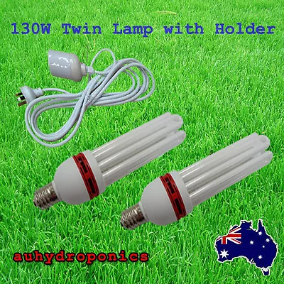 130W HYDROPONIC ENERGY SAVING 14000K & 25000K FLUORESCENT With CFL LAMP HOLDER • $89