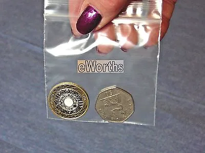 Split  Coin  Illusion  £2.00  Version  Cool Bag....Coin In Bag  Magic Trick. • £27
