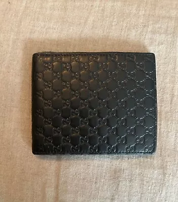 Gucci 260987 GG Guccissima Bifold Leather Wallet - Black • $175