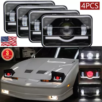 4PCS 4x6 LED Headlights Hi/Lo DRL For Pontiac Firebird Trans AM 1977-81 1998-02 • $59.78