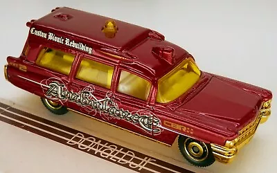 Matchbox 1963 Cadillac Ambulance Dark Red & Gold 1960s '63 Caddy 1:81 Scale • $6.20