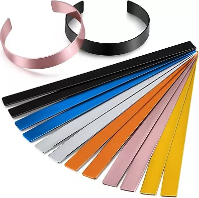 12 Pcs Anodized Aluminum Bracelet Blanks Metal Stamping Blanks Engraving • $18.50