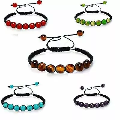 £1.62 • Buy Crystal 7 Chakra Bracelet Healing Jewellery Anxiety Stones Balance Shamballa 6mm