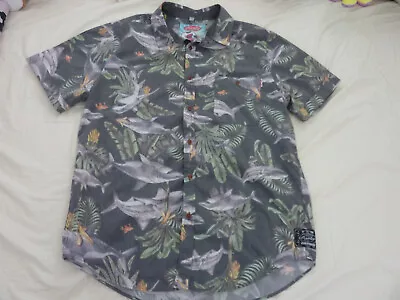 Vintage Mambo Loud Shirt Men's Hawaiian Shirt Sharks Banana Aloha • $24.99