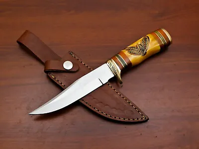 Custom Hand Made D2 Blade Steel Bowie Hunting Knife-engraved Bone/wood - Hb-2571 • $15.29