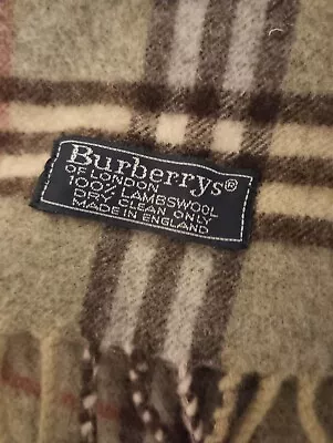 Burberry Vintage Beige Lambswool Plaid Nova Check Scarf • $79.99