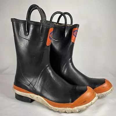 Western Fire Equipment Company Firefighter Rubber Boots Steel Toe Sz 10 Vintage • $49.95