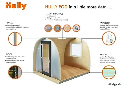 Garden Office | Home Office | Garden Room | Glamping Pod | Hully Pod • £5495