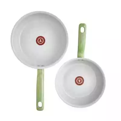 T-fal 2pc Frying Pan Set Fresh Simply Cook Ceramic Cookware Nonstick Kitchen  • $34.99