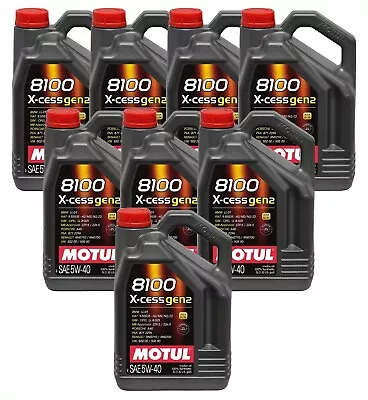 Motul 40 Liters Fully Synthetic Engine Motor Oil 8100 X-CESS 5W40 8 X 5L • $329.95