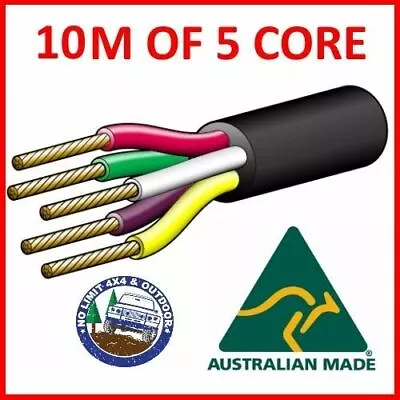 $29.99 • Buy 10m Of 5 Core 8/.32 8 Amp Wire Cable Truck Trailer Boat Car Wiring Led Light Kit