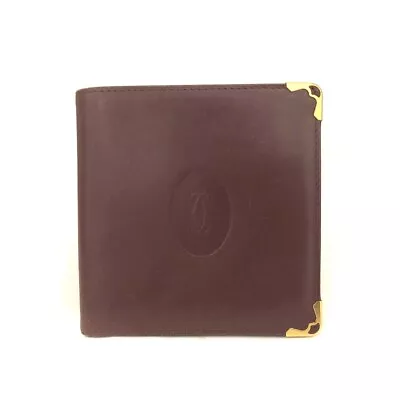 Must De Cartier Leather Bifold Wallet/9Y0622 • $1