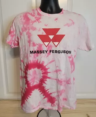 Women Massey Ferguson Tractor Tie Dye Short Sleeve T Shirt Medium • $13.30