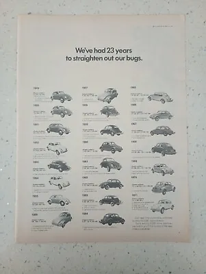 1971 Vintage Volkswagen Car Ad Chassis Bug Roadster Automobile Poster Cdap71 • $13