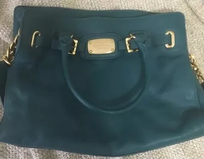 Michael Kors Hamilton East West Teal Leather Satchel Handbag • $59.99