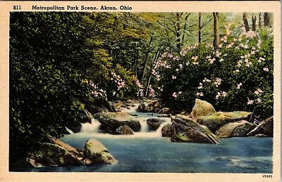 Akron Metropolitan Metro Park Scene Ohio Vintage Postcard OH River Creek  • $7.99