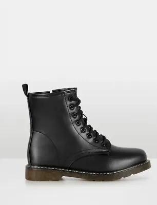 Vegan Leather Black Boots UK 6 Aus 8 NEW Vybe • $45