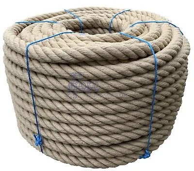£35 • Buy 40mm Natural Jute Decking Rope Heavy Duty Twisted Garden Boating, Choose Length