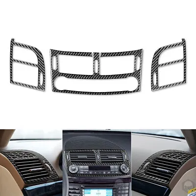 3Pcs Carbon Fiber Interior Air Vent Outlet Kit Cover Trim For Mercedes-Benz W211 • $16.19
