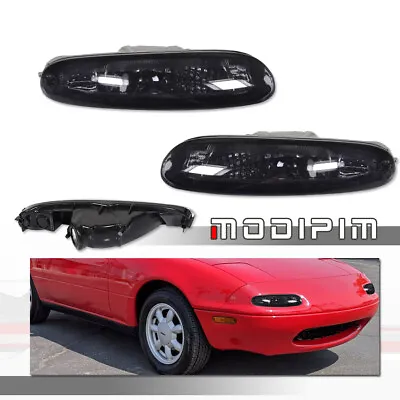 2PCS Smoked Lens Front Bumper Turn Signal Lights For 1990-1997 Mazda MX-5 Miata • $19.99