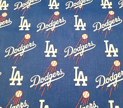 Los Angeles LA Dodgers Baseball BTY Fabric Traditions 58  Wide On Blue MLB • $9.99