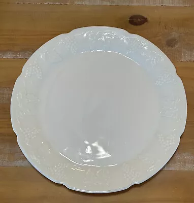 Vintage Indiana Colony Harvest Grape Large 14  Round Milk Glass Serving Platter • $20