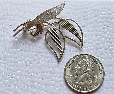 Vintage Van Dell Sterling Silver Leaf Brooch Pin  • $22