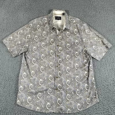 Nat Nast Shirt Men's XL Multi Color Paisley 100% Silk Button Up Short Sleeve • $28.99