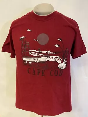 VINTAGE Cape Cod Shirt Adult Red Single Stitch Medium 90s • $9.50