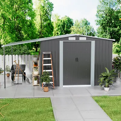 10x8 8x8 8x6FT Storage Shed Bike Bin Store Garden Outdoor Tool Shed With Shelter • £299.95