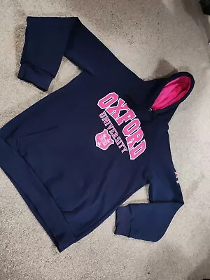 Official Unisex Oxford University Blue Pink Hoodie Shield & Scroll Badge Size M • £5.99