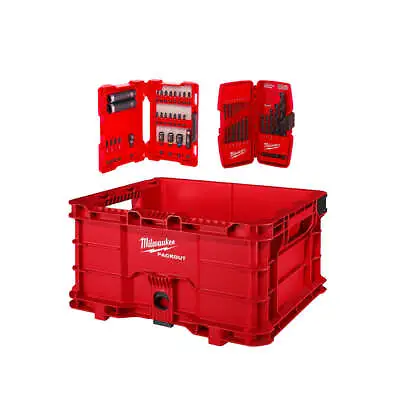 Milwaukee 48-22-8440D PACKOUT Crate W/ 26 PC Impact Bits / 21 PC Drill Bits • $95.42