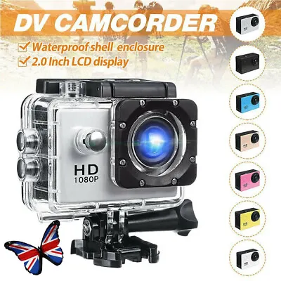 2inch Untra HD 1080P Sports Action Camera 30M Diving Waterproof DV DVR Cam 36t • £12.89