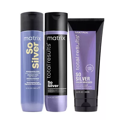 £51.59 • Buy Matrix Total Results So Silver Shampoo 300ml Conditioner 300ml Mask 200ml