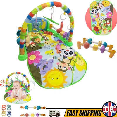 Baby Gym Play Mat Fitness Music Fun Lay Activity Toy Playmat With Guardrails UK • £20.89