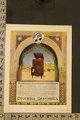 1914 Phonograph Columbia Grafonola Record Music India Double-disc Temple Ad Wg48 • $38.95