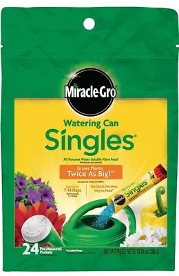 Miracle-Gro SINGLES Watering Can All Purpose Fertilizer Plant Food 24 Packets  • $14.99