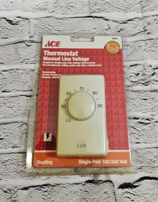 $17.98 • Buy Ace 42603 Heating Single-Pole Manual Line Voltage Thermostat