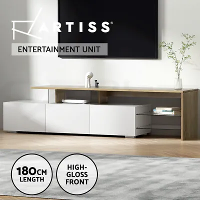 $198.95 • Buy Artiss TV Cabinet Entertainment TV Unit Stand Furniture With Drawers 180cm Wood