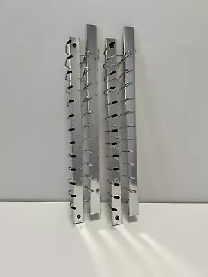 Vintage Tie Rack & Belt Organizer Wall Mount Closet Rod 36 Hooks Lot X2 Chrome • $25.57