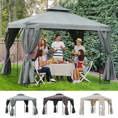 3 X 3M Metal Gazebo Garden Marquee Tent Pavilion Canopy Sun Shelter • £199.99