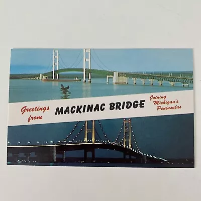 Michigan Mackinac Bridge Postcard • $2.69