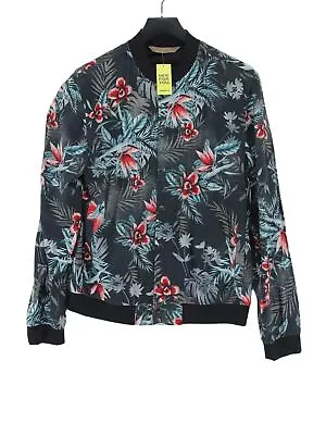 Zara Men's Jacket XL Blue Floral 100% Cotton Bomber Jacket • £17.40