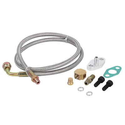 Turbo Oil Feed Line Kit Restrictor Flange 4AN AN4 90° Degree T3 T4E T66 T70 T72 • $20.99