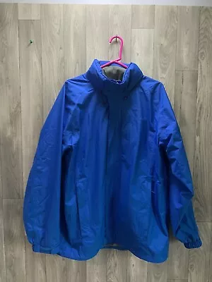 LL Bean Rain Jacket Mens XL Blue Gore-Tex Full Zip Hooded Packable Stowaway Coat • $49.99